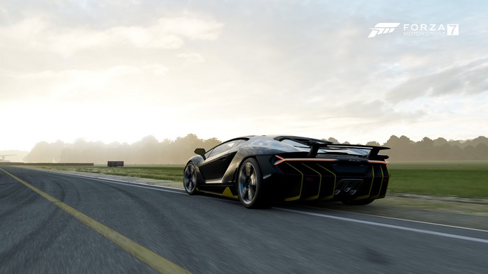 Lamborghini Centenario on a race track in Forza Motorsport 7 4K
