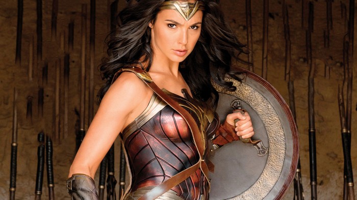 Gal Gadot as Wonder Woman with Shield
