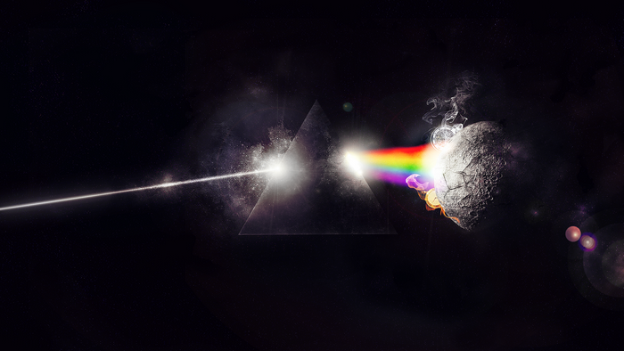 Pink Floyd prism light and planet