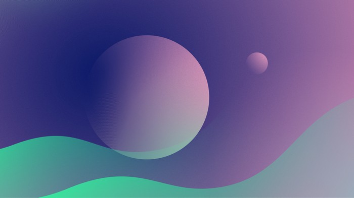 Minimalist digital art of planets