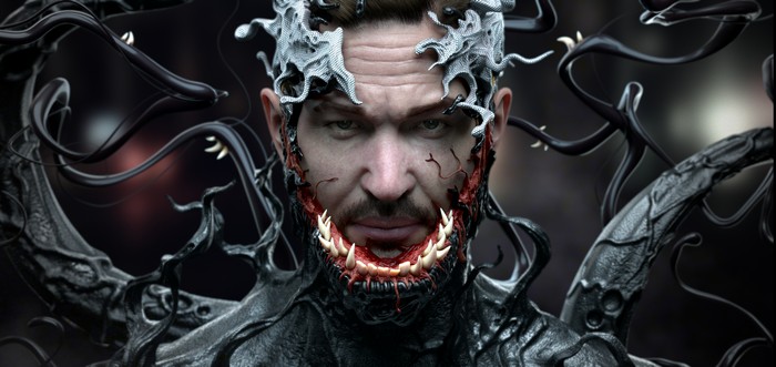 Venom CGI artwork of Tom Hardy