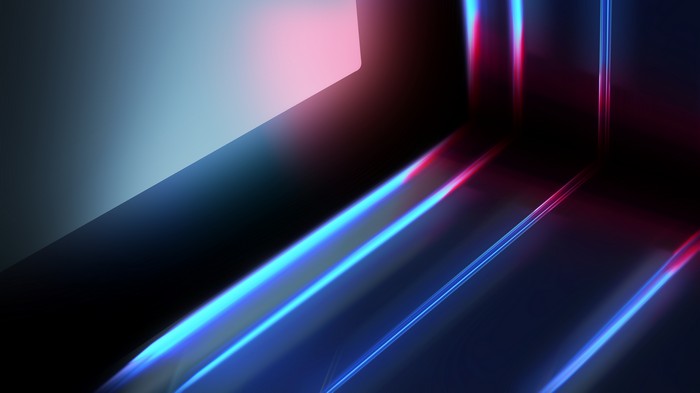 Abstract Neon Light Reflections Dark Space 4K