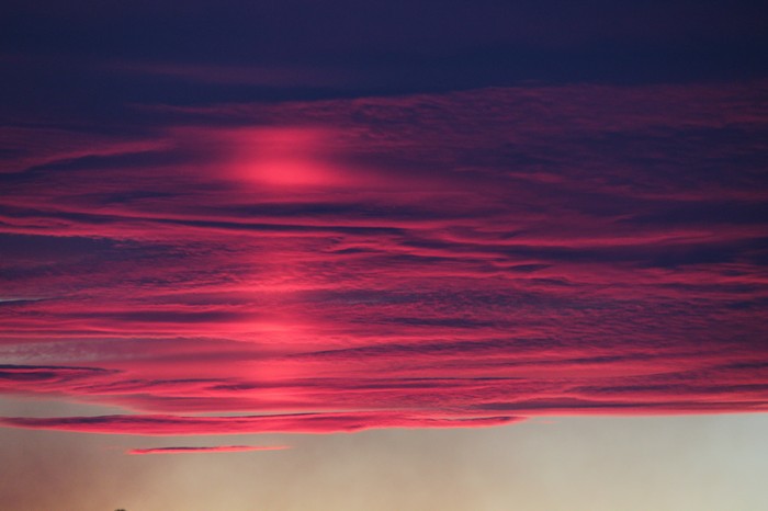 Pink and red clouds at sunset 4K