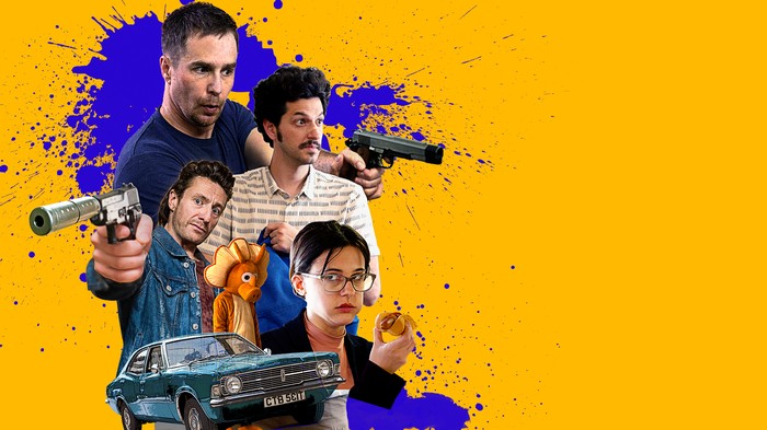 Blue Iguana Movie Poster with Guns and Car