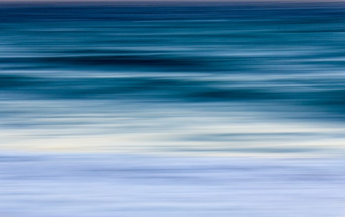 Abstract horizontal lines of blue and white