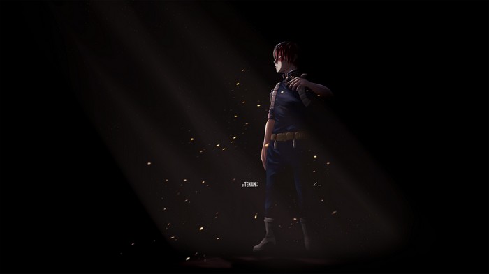 Shoto Todoroki from My Hero Academia in spotlight
