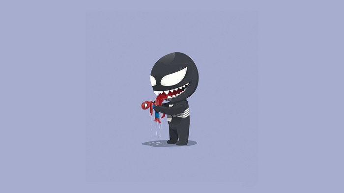 Venom eating Spiderman 4K artwork