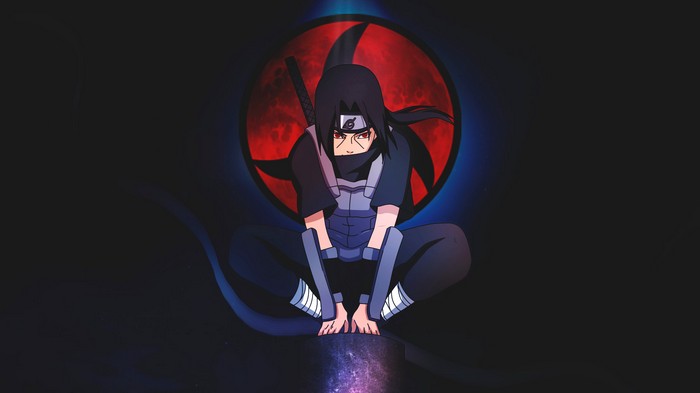 Naruto Minimalist Red Moon Digital Art