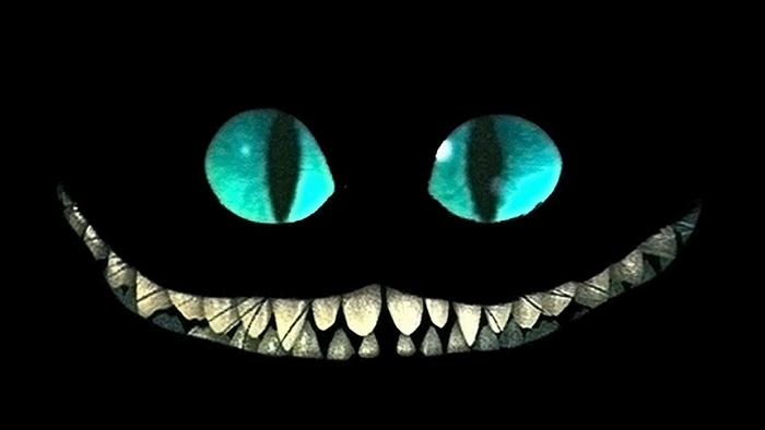 Cheshire Cat eyes and smile