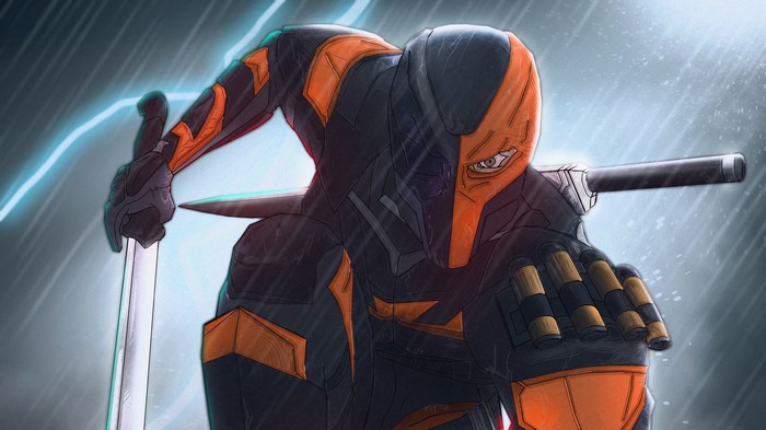 Deathstroke with Swords in the Rain
