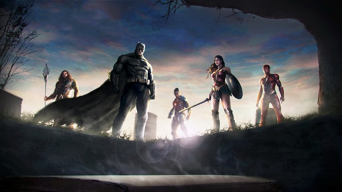 Justice League Digital Artwork Featuring Batman and Wonder Woman