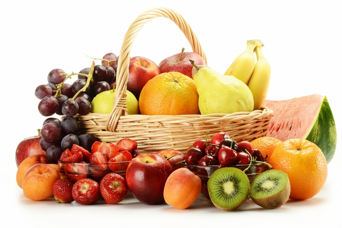 Colorful Basket of Fresh Assorted Fruits