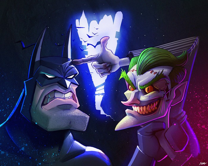 Batman and Joker artwork by artist on Artstation