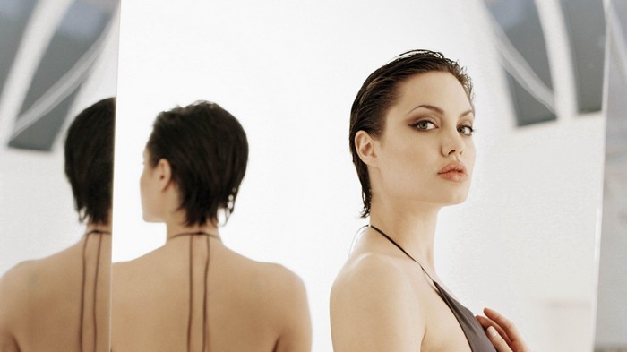 Angelina Jolie in a mirror