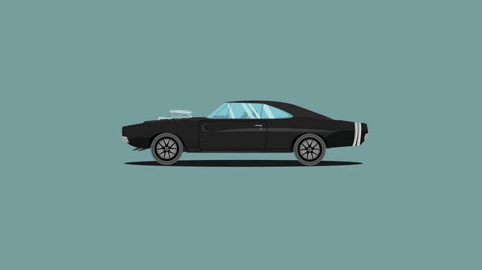 Black Dodge Charger with Supercharger