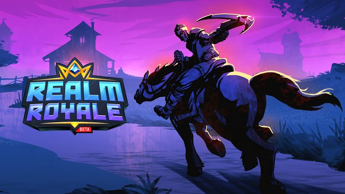 Realm Royale Beta game art with knight on horseback