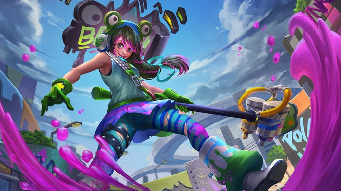 Heroes of Newerth character with paint weapon