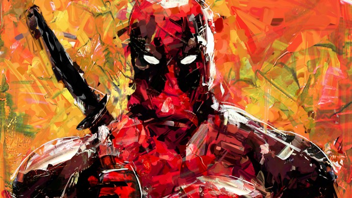 Deadpool artwork with swords