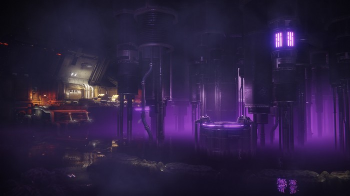 Destiny 2 4K industrial interior with purple lighting