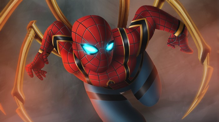 Spider-Man with Iron Spider suit in digital art