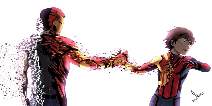 Iron Man and Spider-Man Anime Style 4K Artwork