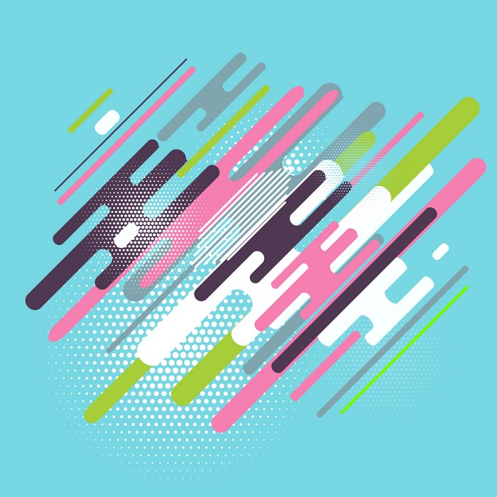 Abstract digital art with rounded lines and dots