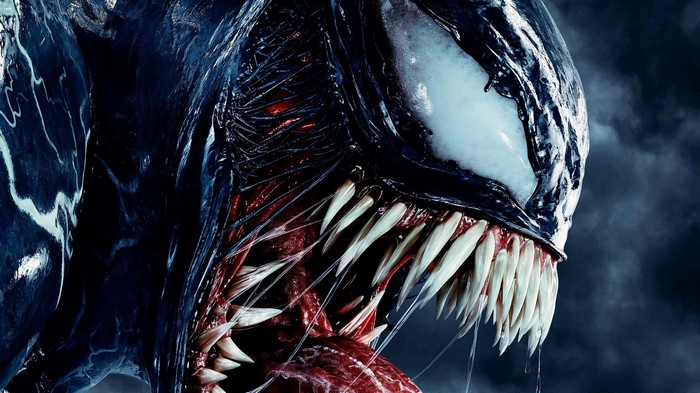 Close-up of Venom Character with Sharp Teeth