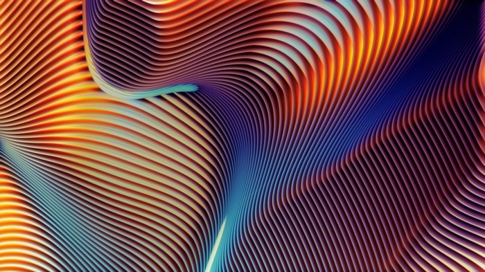 Abstract Wavy Lines in Vibrant Gradient Colors 4K