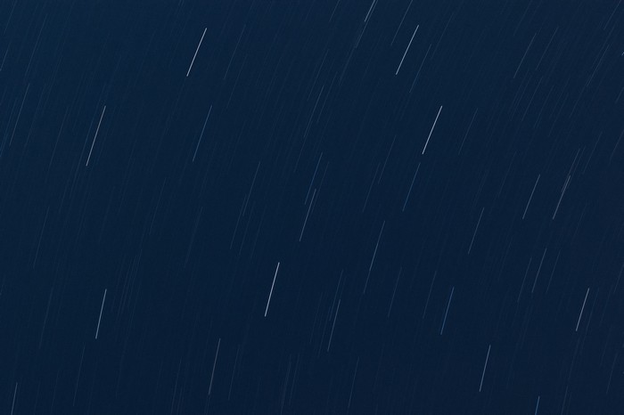 Star trails in the night sky