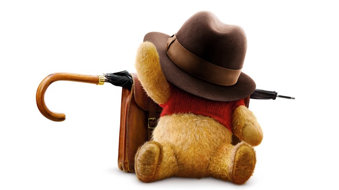 Winnie the Pooh with Hat and Umbrella