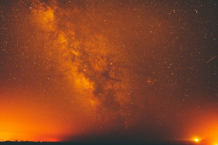 The Milky Way galaxy in a starry night sky