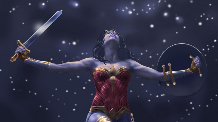 Wonder Woman artwork with stars