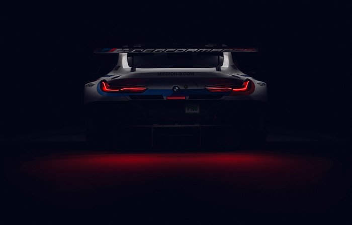 BMW M4 GT3 race car rear view
