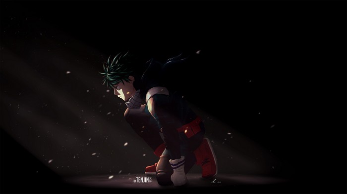 My Hero Academia: Deku Crouching in Spotlight