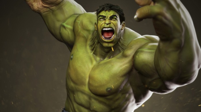 Hulk roaring in digital art