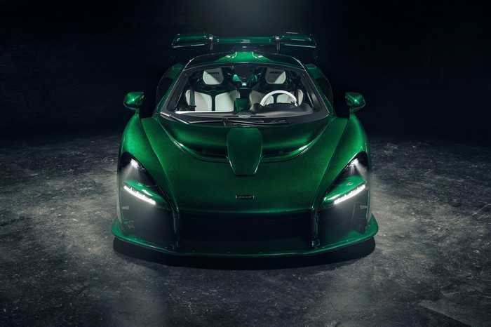 Green McLaren Senna sports car