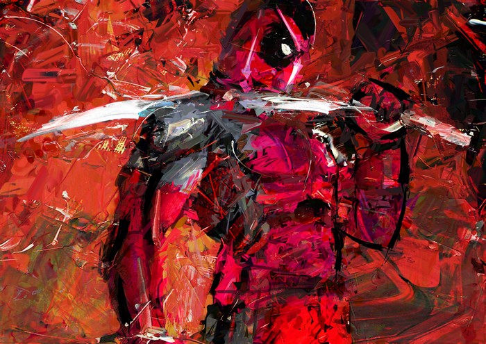 Deadpool Artwork with Swords