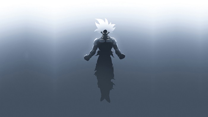 Goku Transforming in Minimalist 4K Design