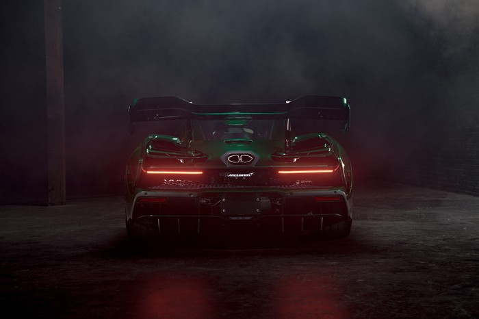 4K McLaren Senna rear view in smoke