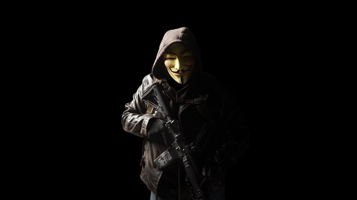 Anonymous figure with a gun