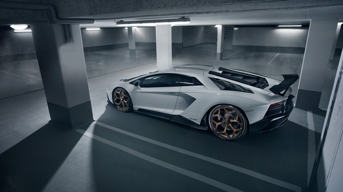 Novitec Lamborghini Aventador in parking garage