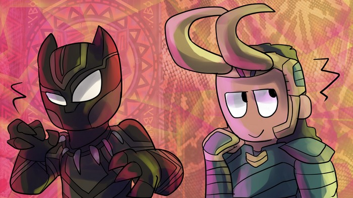 Black Panther and Loki Artwork