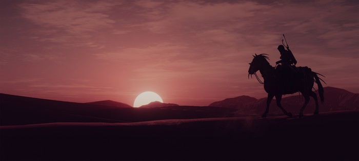 Assassin's Creed Origins 4K desert sunset