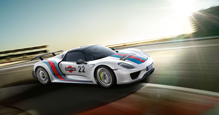 Porsche 918 Martini Racing Car on Track