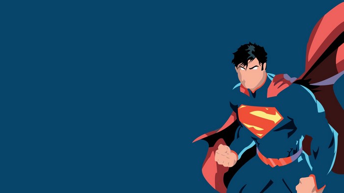 Superman in minimalist digital art style
