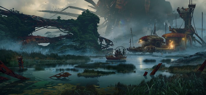 Rage 2 Artwork of a Post-Apocalyptic Swamp