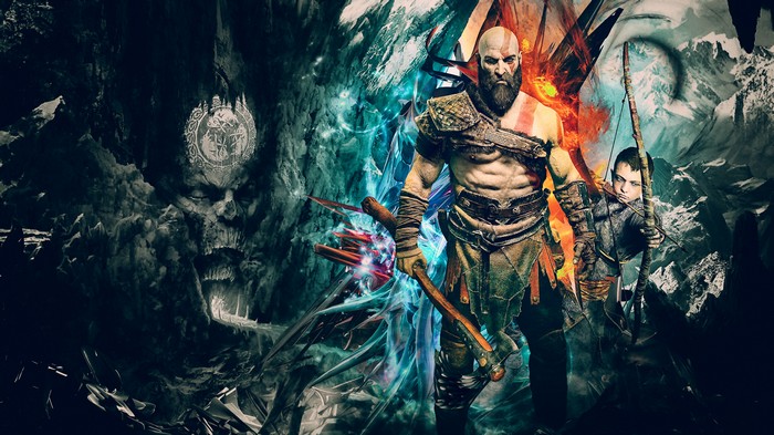 Kratos and Atreus from God of War 4K