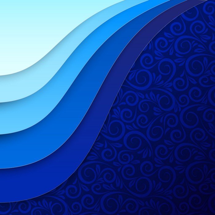 Abstract blue waves with floral texture 4K