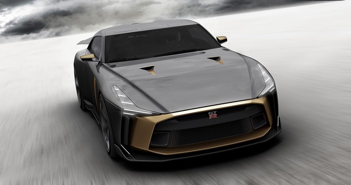 Nissan GT-R50 concept car in motion
