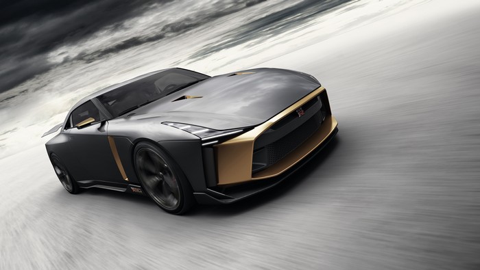Nissan GT-R50 concept car in motion